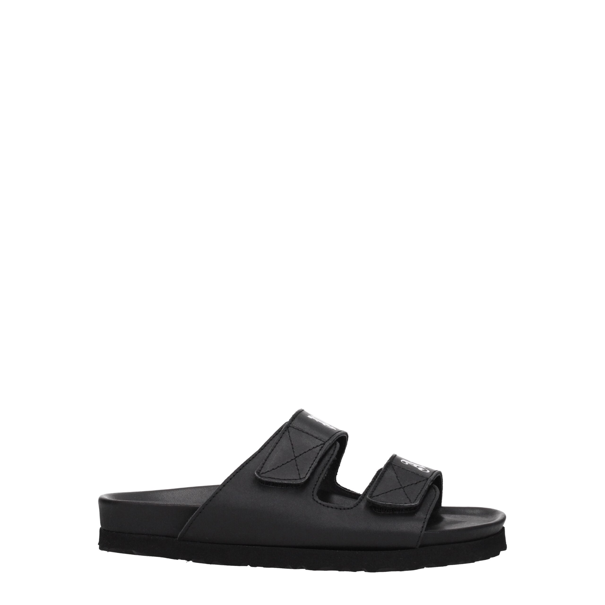 Palm Angels Black Leather Sandal